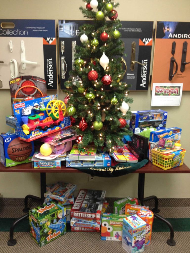 Toys donated from Renewal by Andersen Toys for Tots Drive