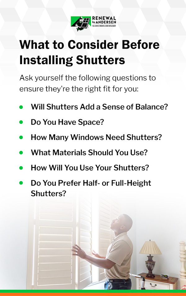 what to consider before installing shutters