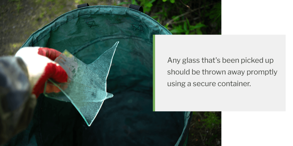 Disposing of Broken Glass in a Secure Container